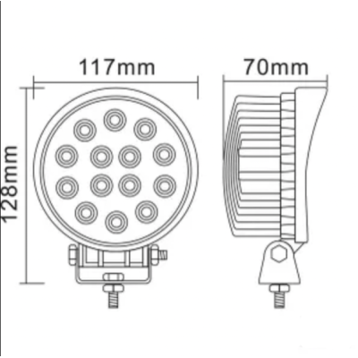 Luz De Trabajo Led 42 W 3360 lm, redonda, 10-30 V